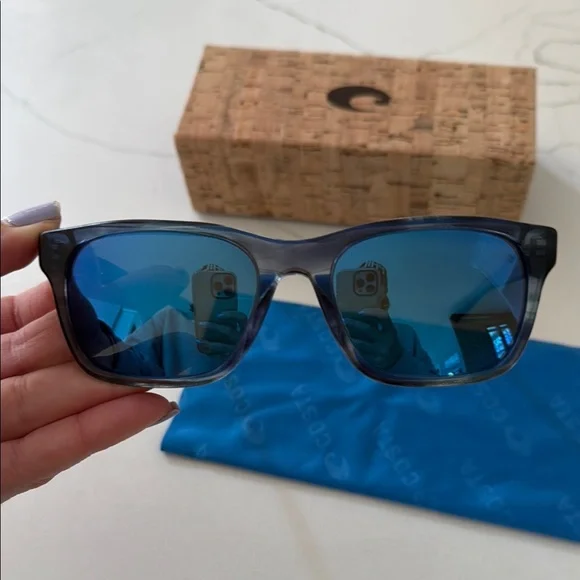 Costa Black Frames with Blue Lenses Sunglasses - Picture 5 of 6